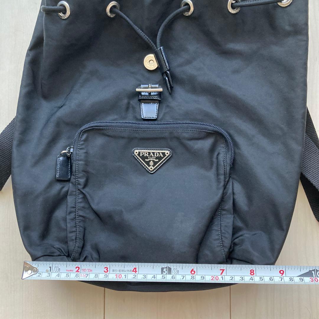 PRADA プラダ ナイロンリュック レザー 巾着型三角ロゴ
