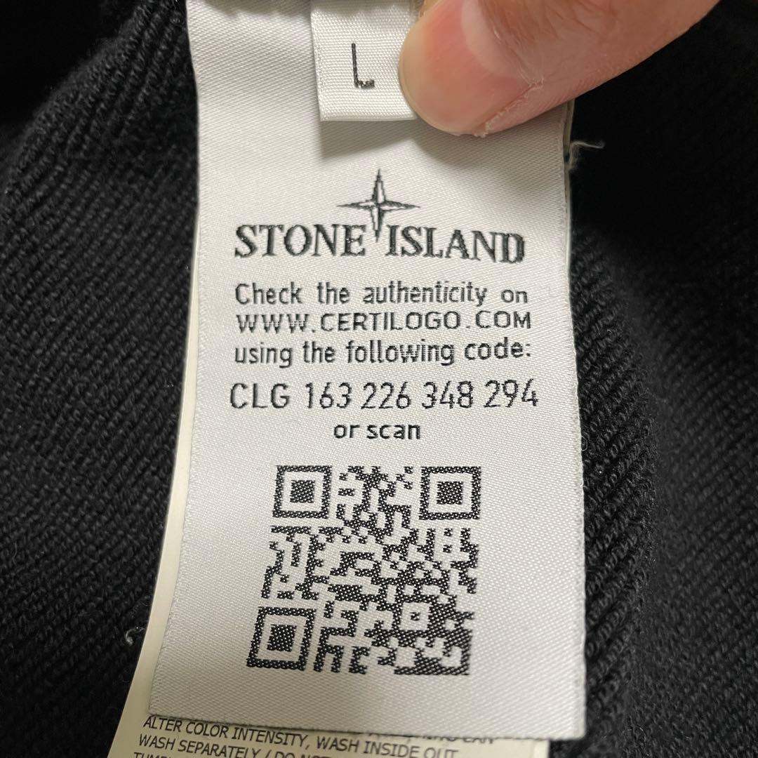 STONE  コットン　クルーネック　トレーナー　ブラック　Lサイズ