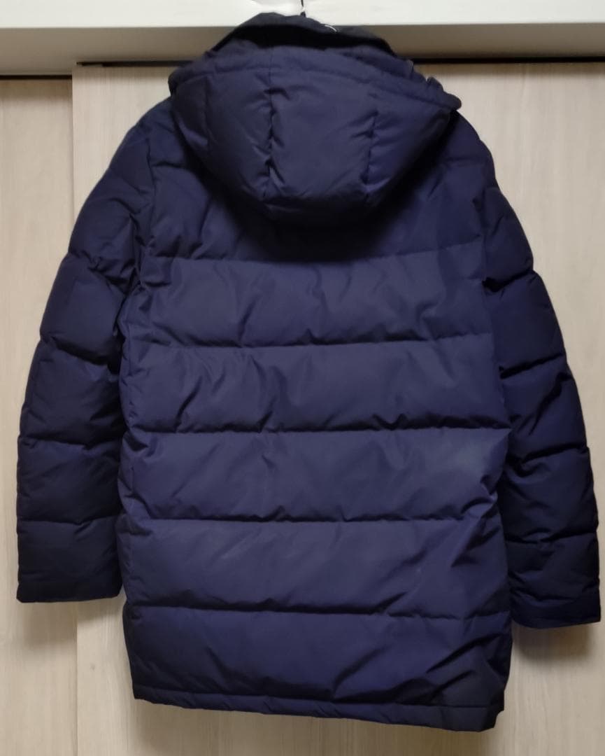 【トラディショナルWEATHERWEAR】ネイビー フード付ダウン 38/L相当