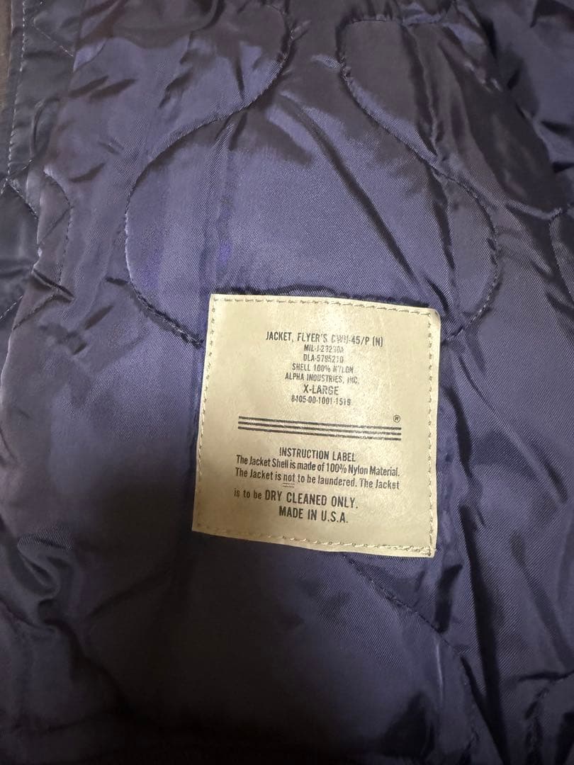 Alpha Industries CWU-45 ネイビー MA-1