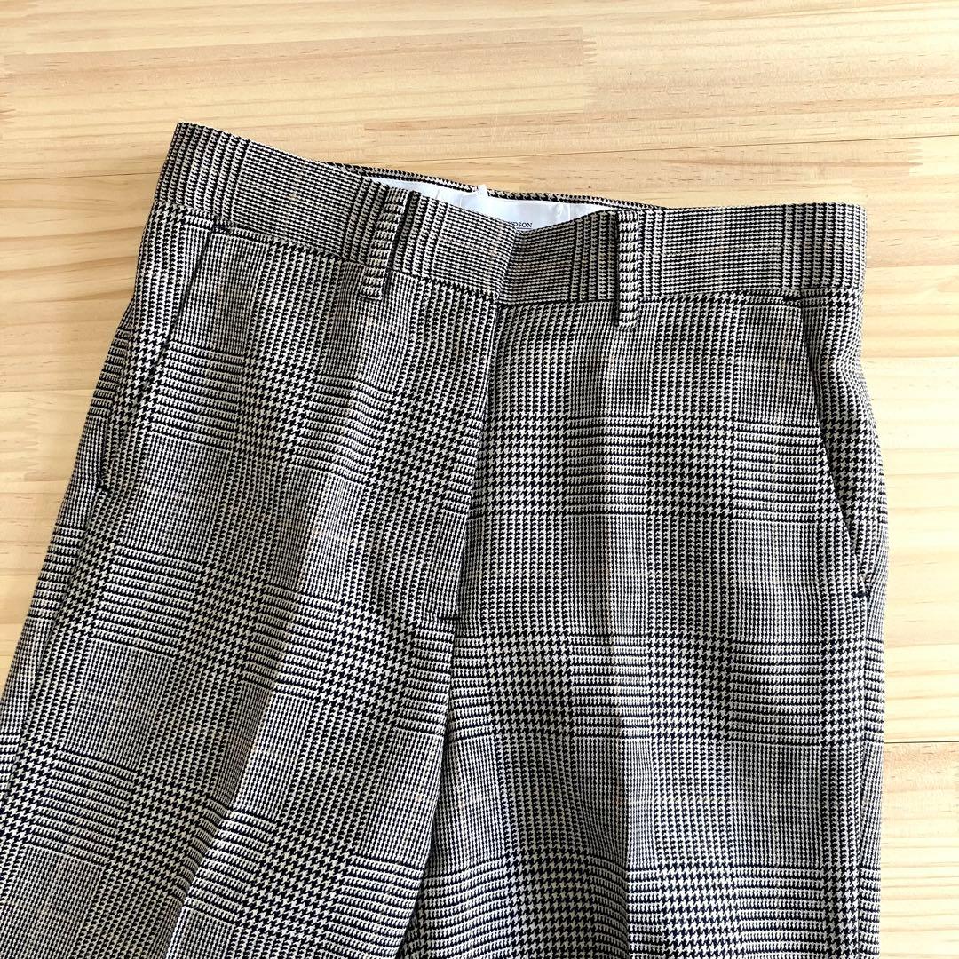 新品 J&M DAVIDSON ウール チェック パンツ トラウザー 34 S