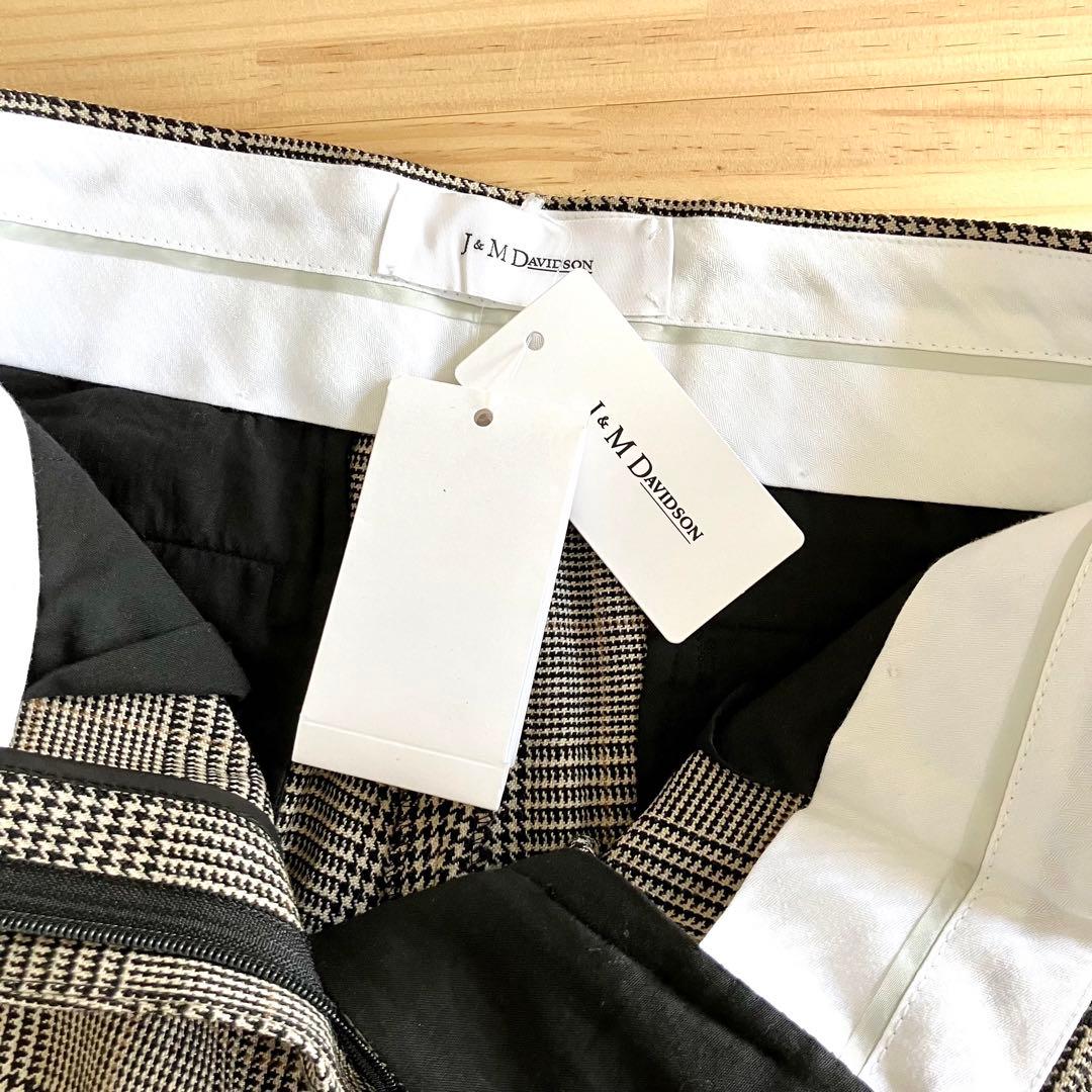 新品 J&M DAVIDSON ウール チェック パンツ トラウザー 34 S