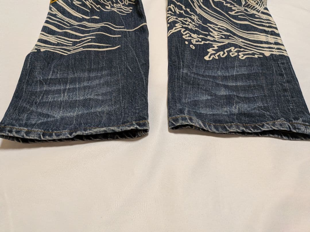 絡繰魂　刺繍　デニム　32 両面　桜　鯉　波　和柄