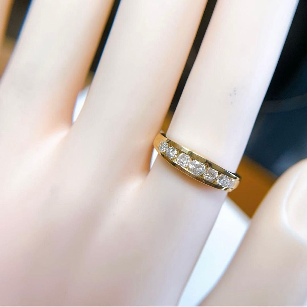 3729】 K18 ダイヤモンド 0.5ct ハーフエタニティ 12〜12.5号