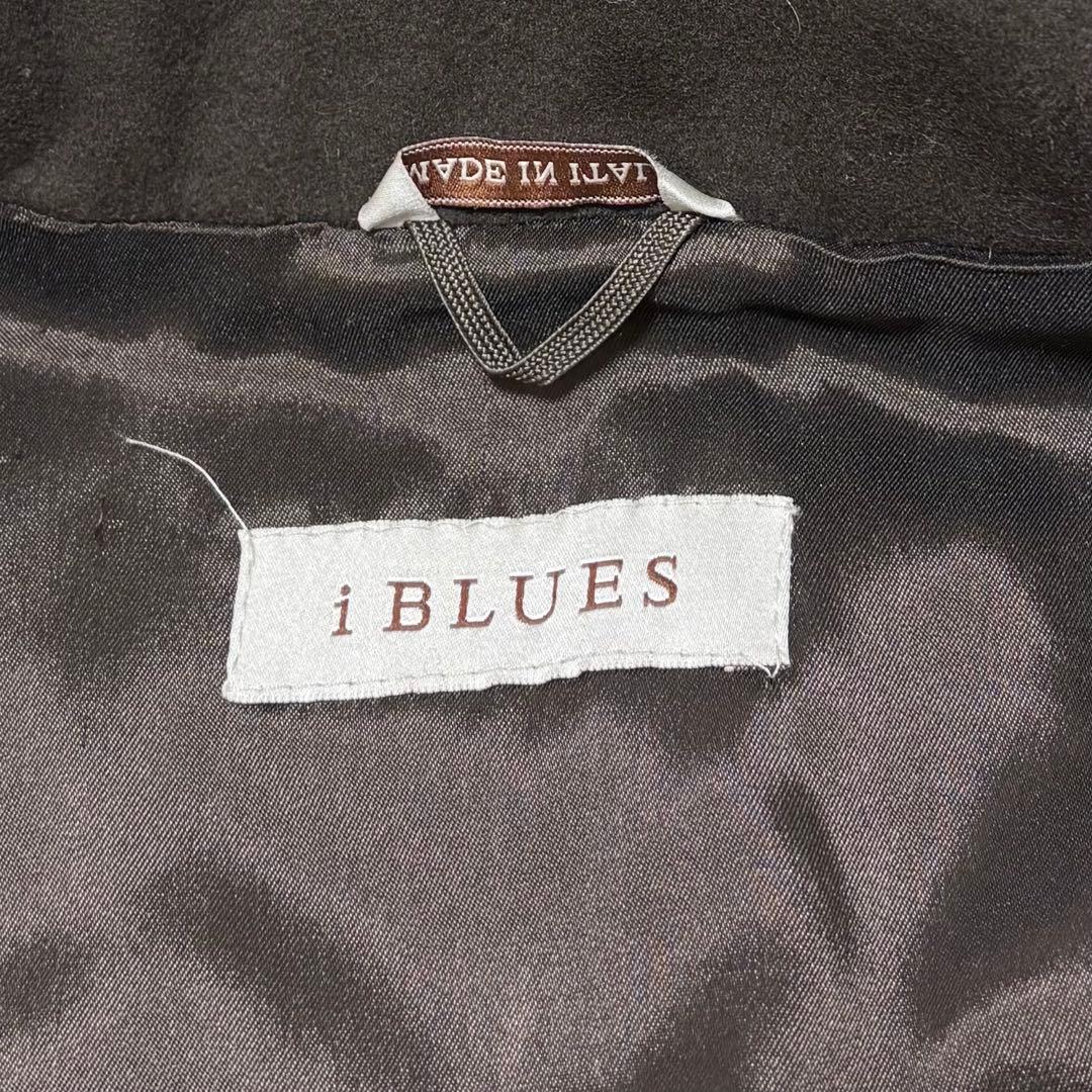 イブルース　ファー付きスタンドカラーロングコート　ウール　ブラウン　38