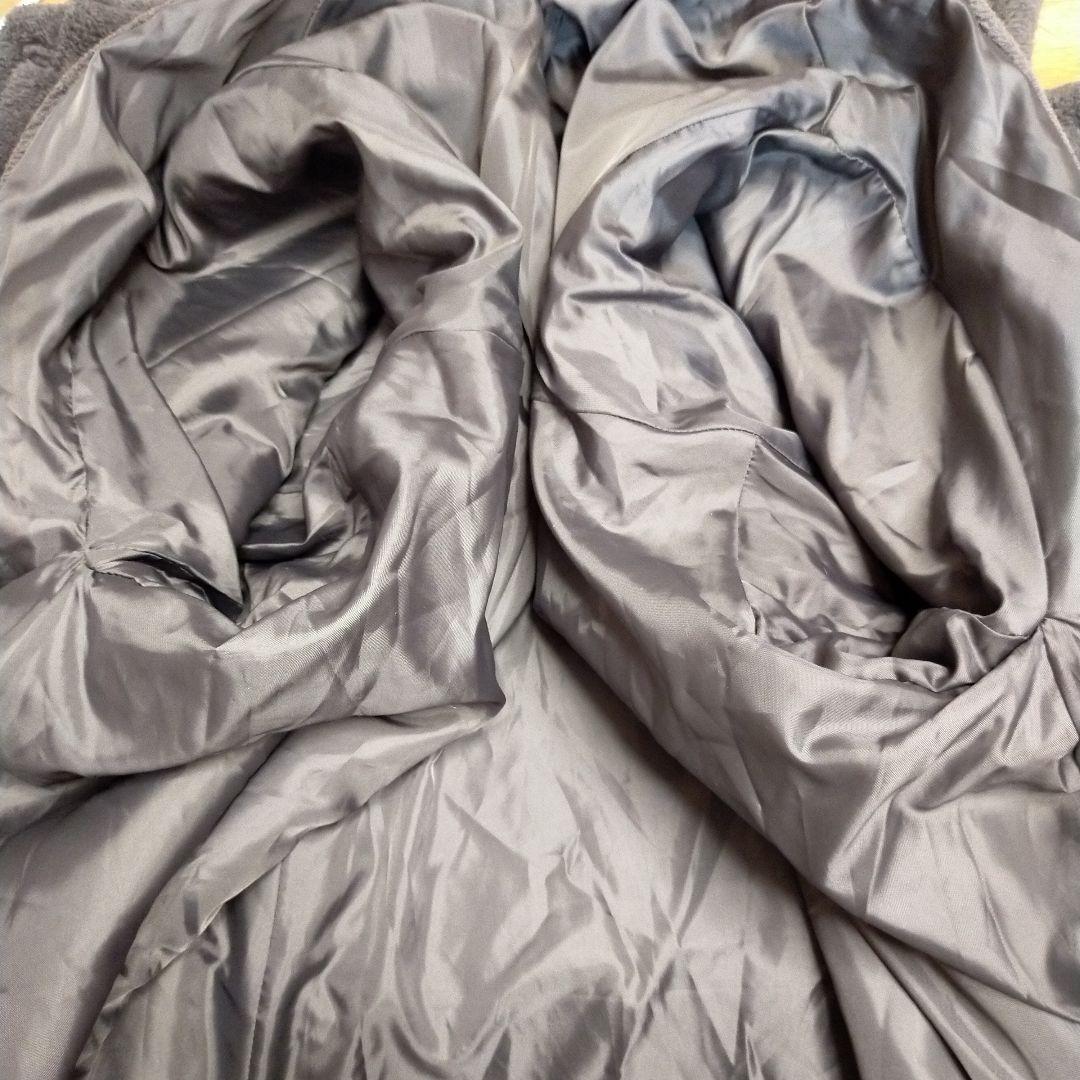 美品☆rectangle テディベアテントコート　チャコールグレー ボア