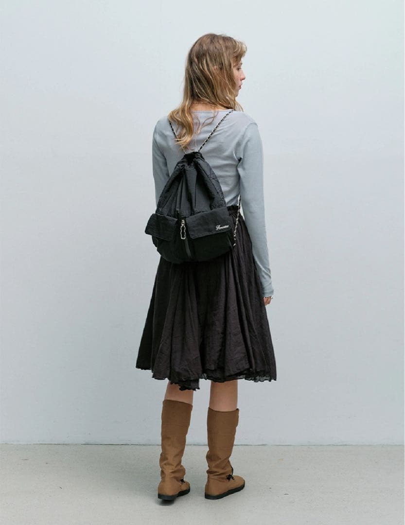 【modestmood】韓国　ブランド　ナップザック　ブラック　バッグ