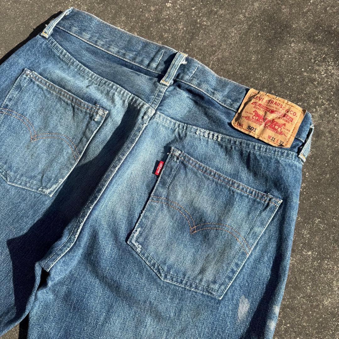 Levi's リーバイス 501 1966復刻 ダメージ ペイント W31L32 - メルカリ