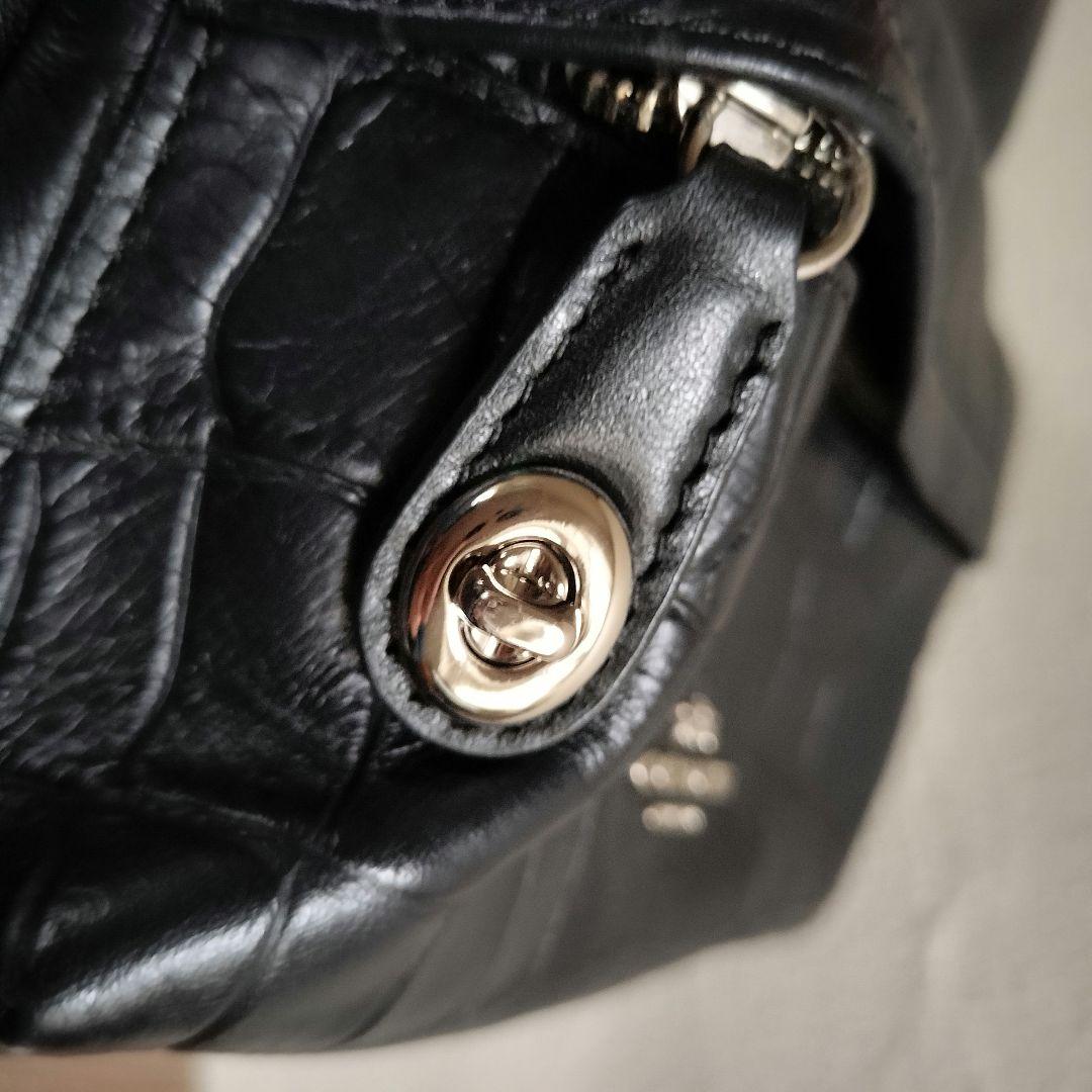 美品✨ COACH コーチ クロコ ターンロック リュック レザー 黒