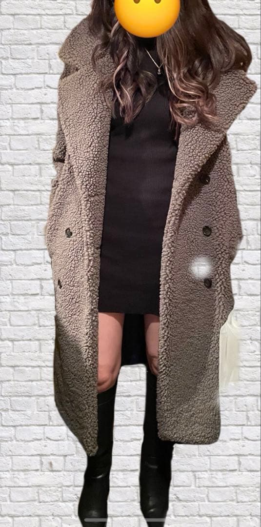 完売品　ZARA ダブルブレスト　フェイクボアコート　テディベア