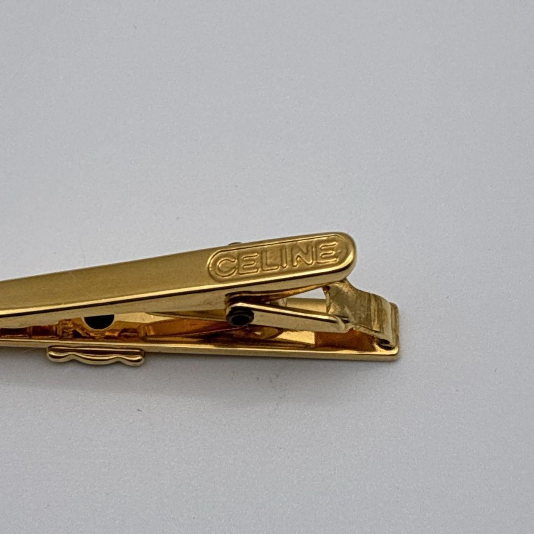 【美品】CELINE カフス カフリンクス タイピン トリオンフ マカダム 金色