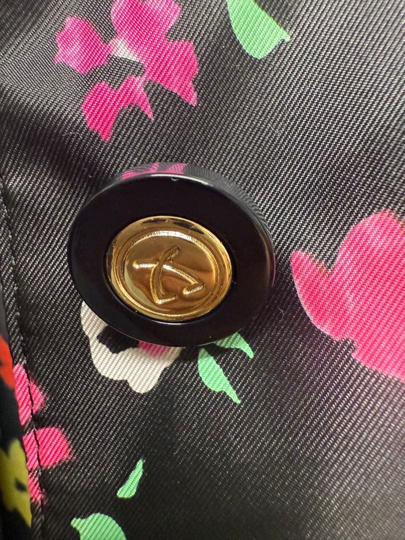 レオナール レインコート フラワー柄 ポリエステル　3size 袋付き付