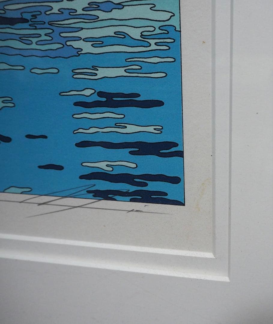 真作□鈴木英人 版画 MAGGIE JOE 直筆サイン□リトグラフ 絵画 ヨット