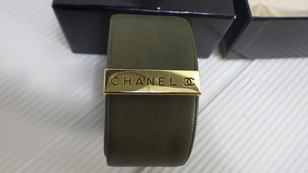 ★*★様 276/CHANEL シャネル　シンプル オリーブグリーン ベルト