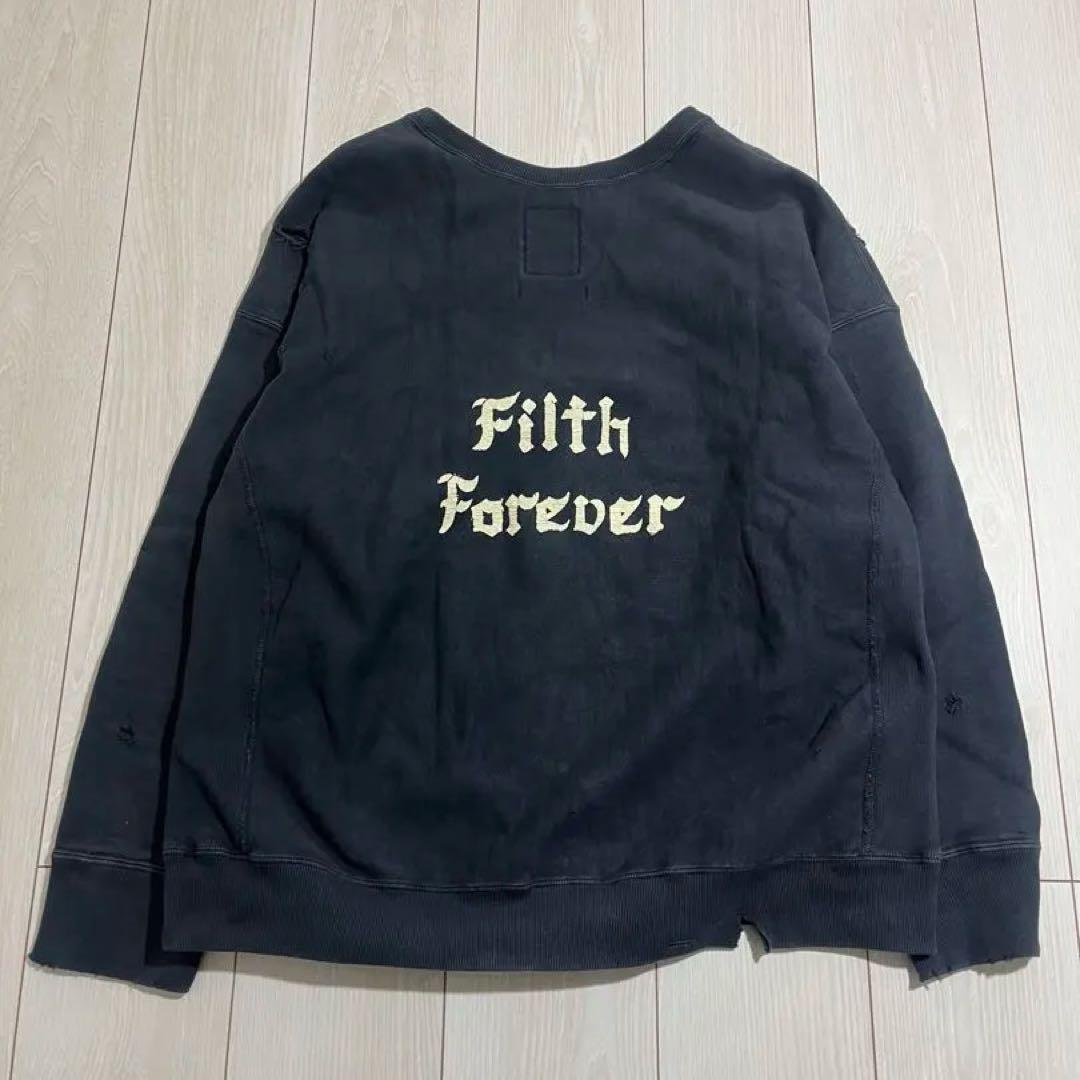 BOWWOW 23AW スウェット 黒　ヴィンテージ加工