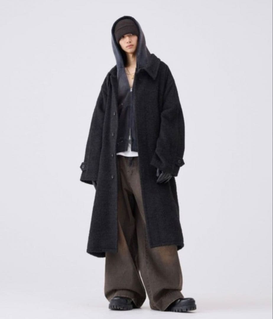 soerte ウールブレンドシャギーオーバーコート　サイズ1