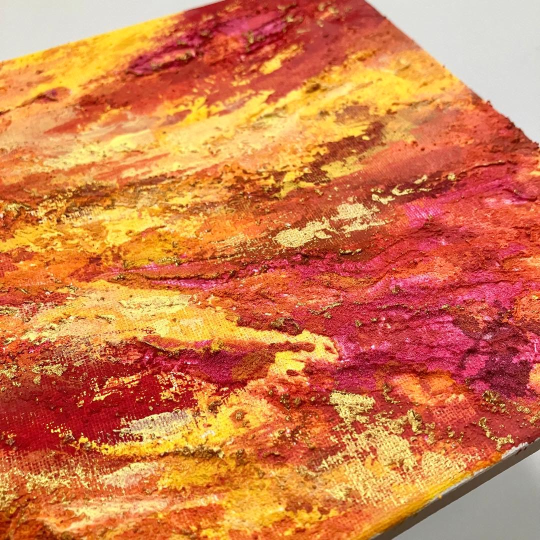 autumn＊テクスチャーアート 絵画 原画 抽象画 秋 紅葉 ハロウィン