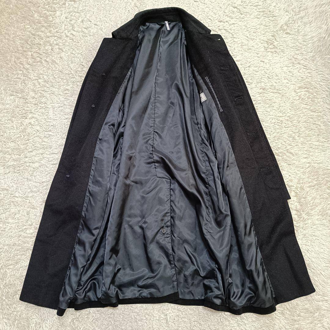 【美品】五大陸 カシミヤ100% ステンカラー ロングコート 比翼仕立て XL