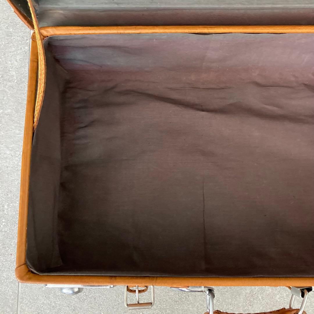 ヴィンテージ 本皮 トランクケース 鍵付き レザートランク レトロ雑貨 古道具