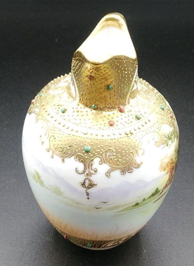 オールドノリタケ 金彩 メイプルリーフ エナメルビジューの美しい風景