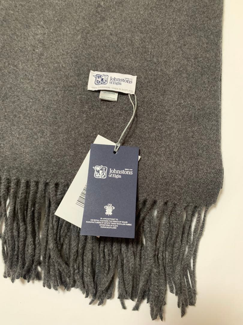 G*O様 大判ジョンストンズ カシミヤ マフラー ストール グレー