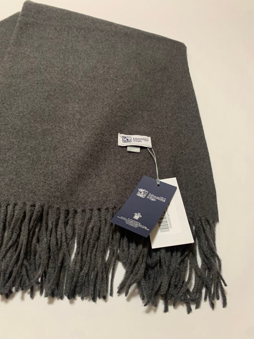 G*O様 大判ジョンストンズ カシミヤ マフラー ストール グレー