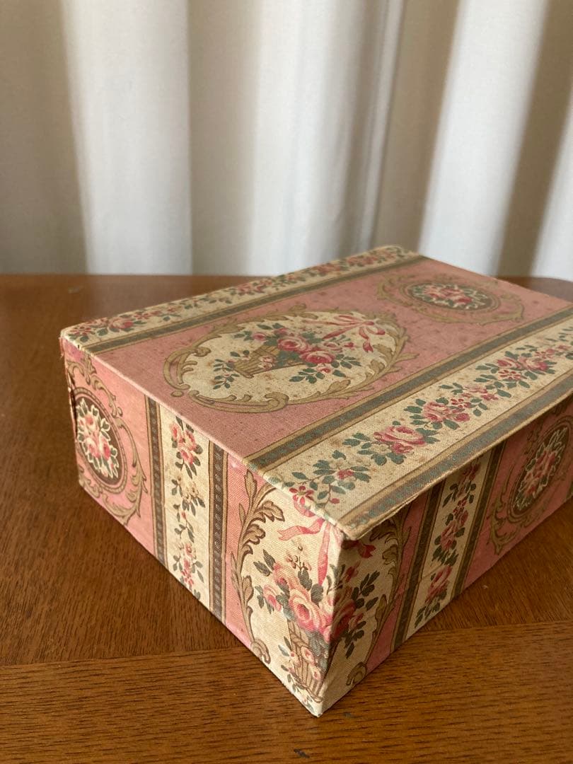 フランス アンティーク 薔薇の花かご カルトナージュ ボックス引き出しドロワー