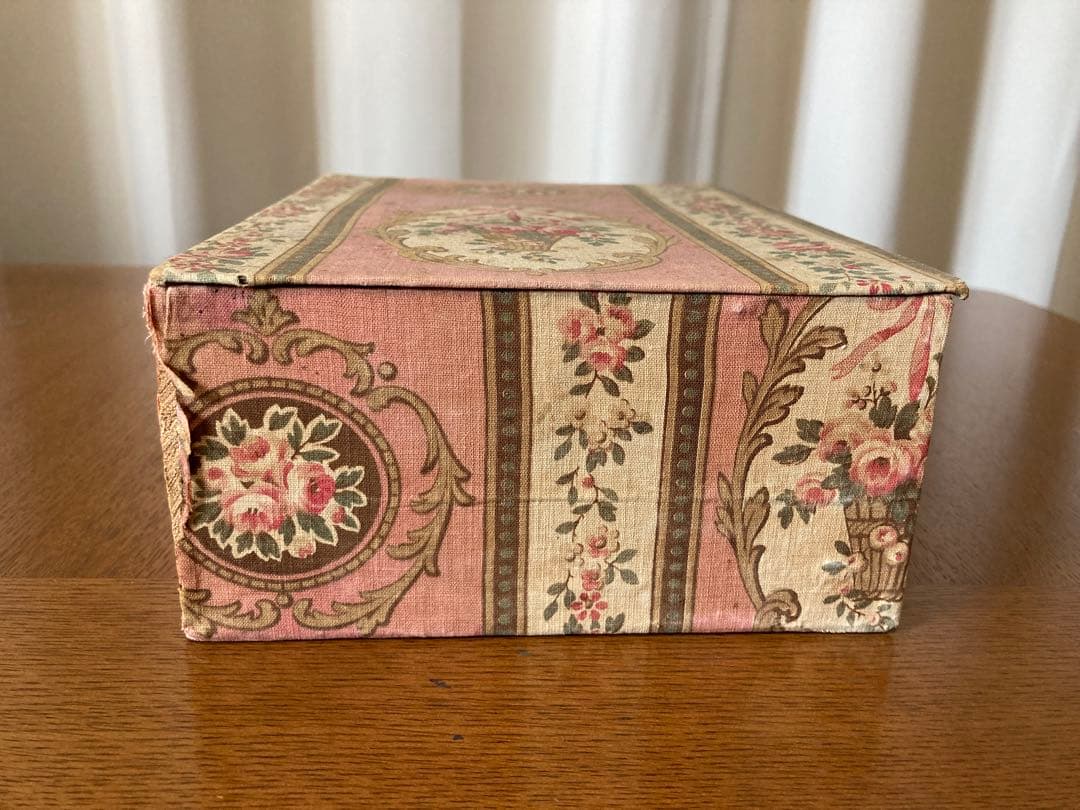 フランス アンティーク 薔薇の花かご カルトナージュ ボックス引き出しドロワー