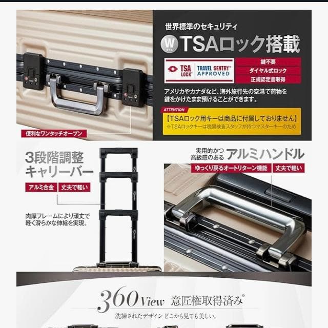 新品未使用 C.JUTRO 日本発案 機能性抜群スーツケース キャリーケース