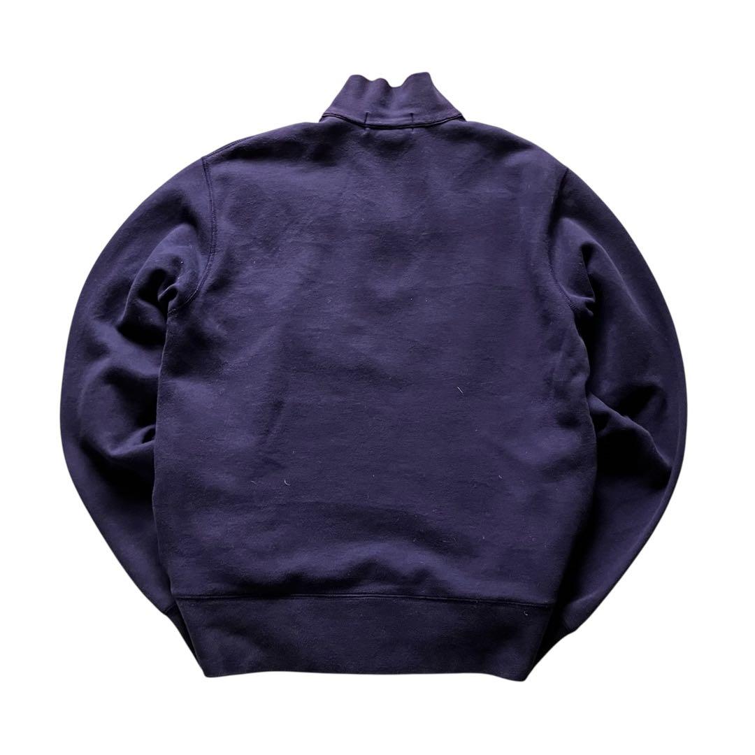 希少90's ポロスポーツ 星条旗刺繍ロゴ ハーフジップスウェット ネイビー L