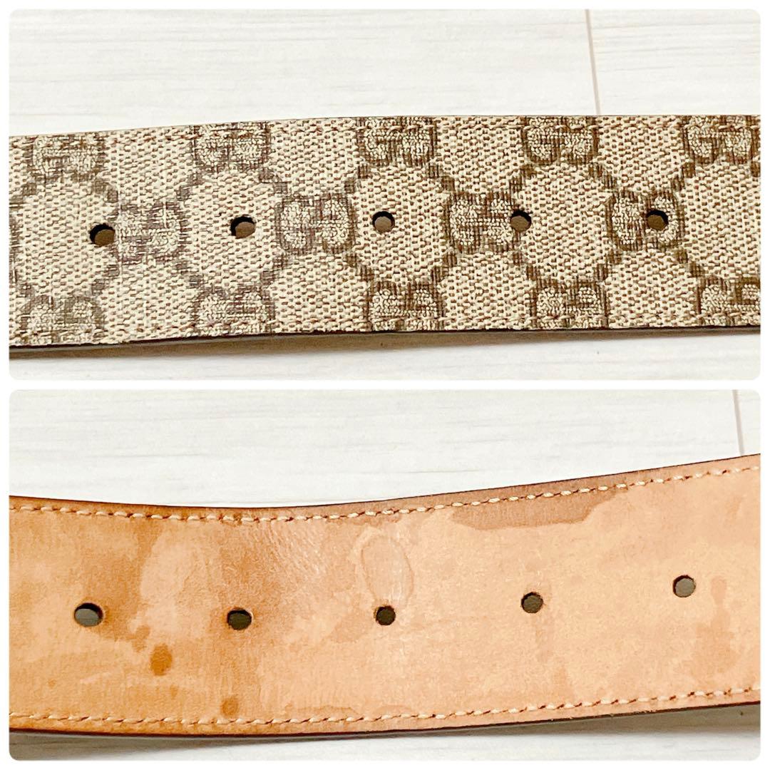 グッチ GUCCI GG スプリーム ベルト シルバー金具 メンズ 1196