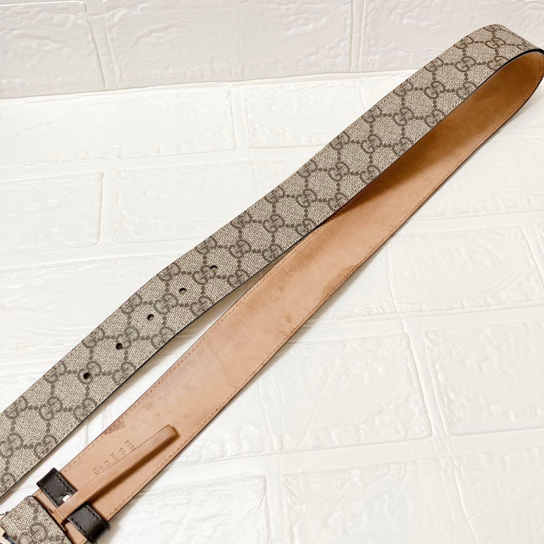 グッチ GUCCI GG スプリーム ベルト シルバー金具 メンズ 1196