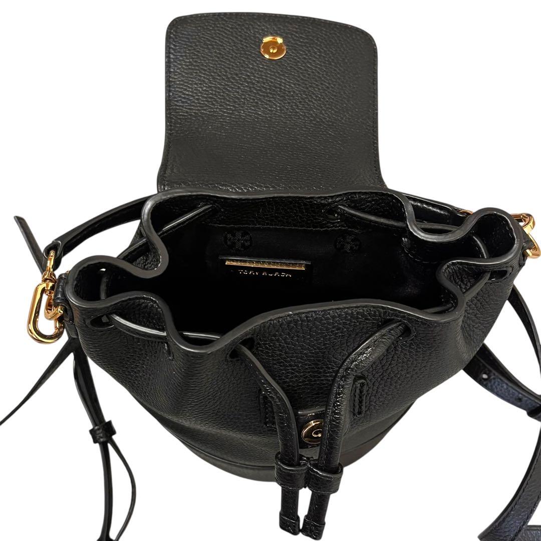 【極美品】 トリーバーチ ミニ リュック 3way ブラック レザー 巾着型