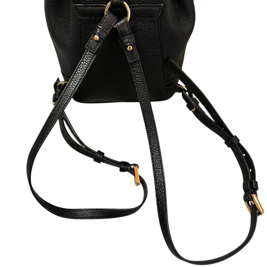 【極美品】 トリーバーチ ミニ リュック 3way ブラック レザー 巾着型