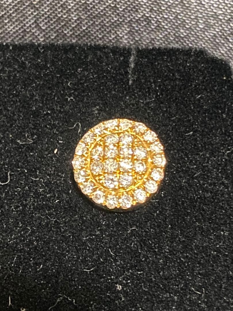 ダイヤモンド　10Kイエローゴールド スタッドピアス 約1cm 本物　国内購入