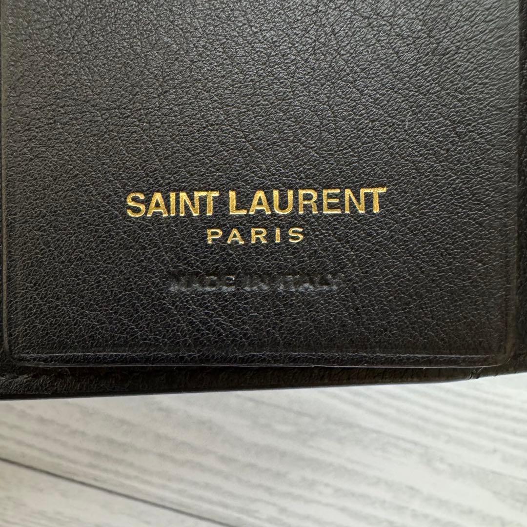【美品】サンローラン 6連キーケース レザー YSL ロゴ金具 ブラック