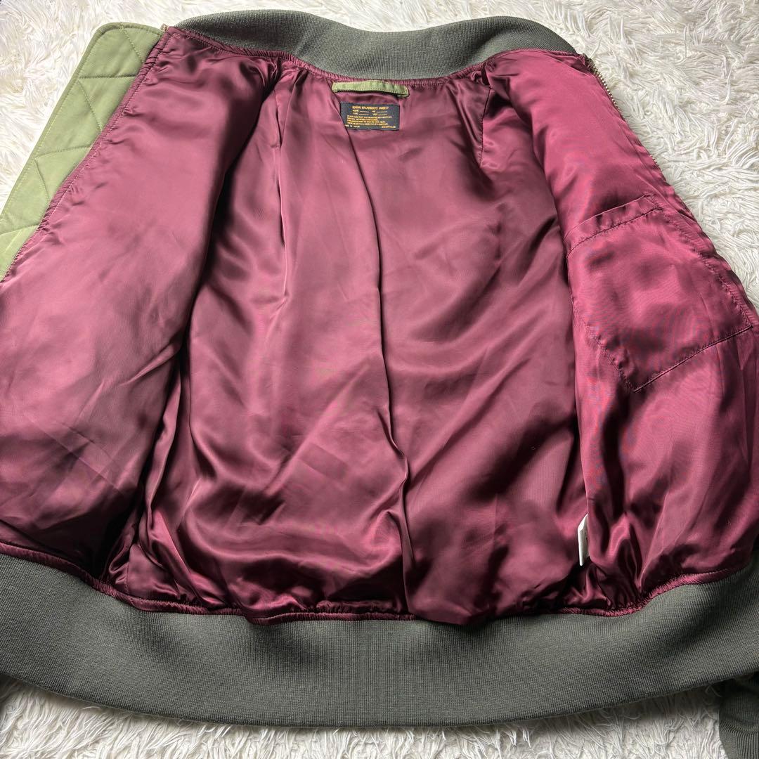 極美品　バルデ77 MA-1 中綿ジャケット アウター 2 カーキ メンズ