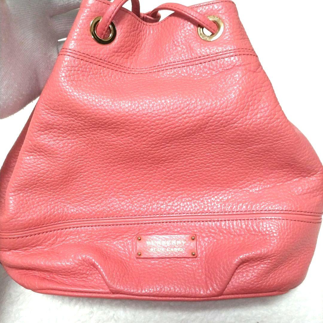 【美品】BURBERRY バーバリー ノバチェック シボ革 巾着 リュック レア