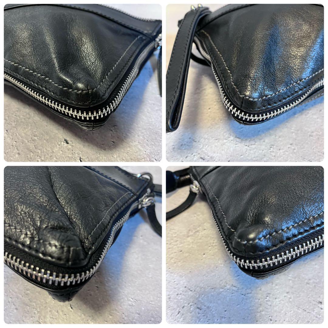 DIESEL ブラックレザーショルダーバッグ