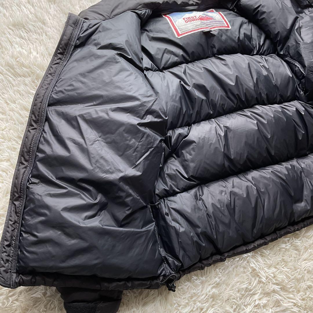 人気✨FIRST DOWN ダウンジャケット　ヌプシ型　ショート丈　ブラック　L
