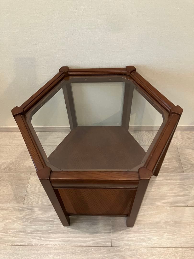 サイドテーブル・ナイトテーブル・ローテーブル BROOKS HEXAGON TABLE / GLASS