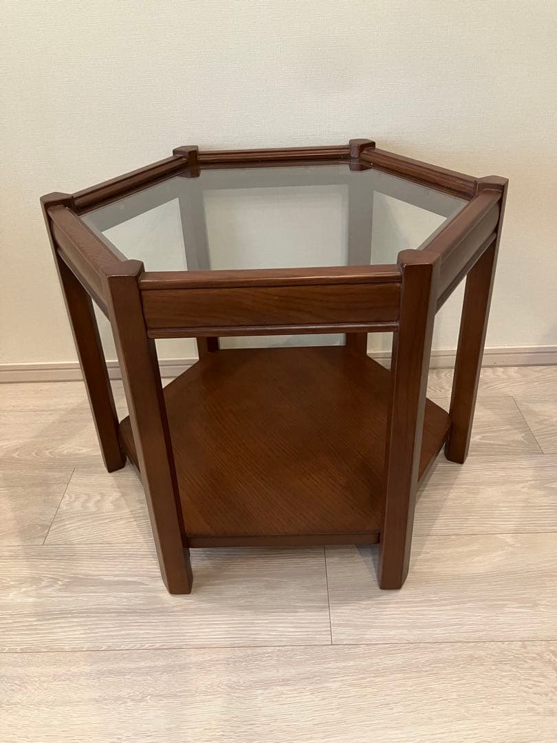 サイドテーブル・ナイトテーブル・ローテーブル BROOKS HEXAGON TABLE / GLASS