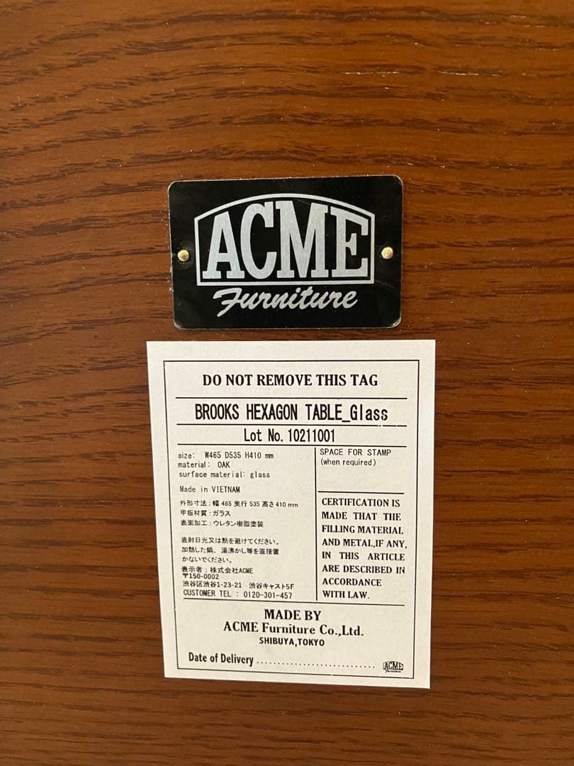 サイドテーブル・ナイトテーブル・ローテーブル BROOKS HEXAGON TABLE / GLASS