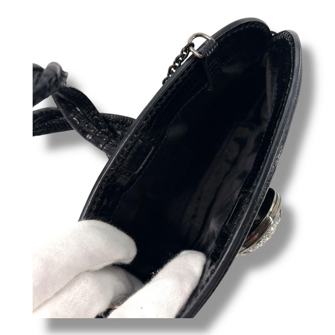 【極美品】Tod's トッズ　パーティバッグ　チェーン　レザー　ビジュー　黒