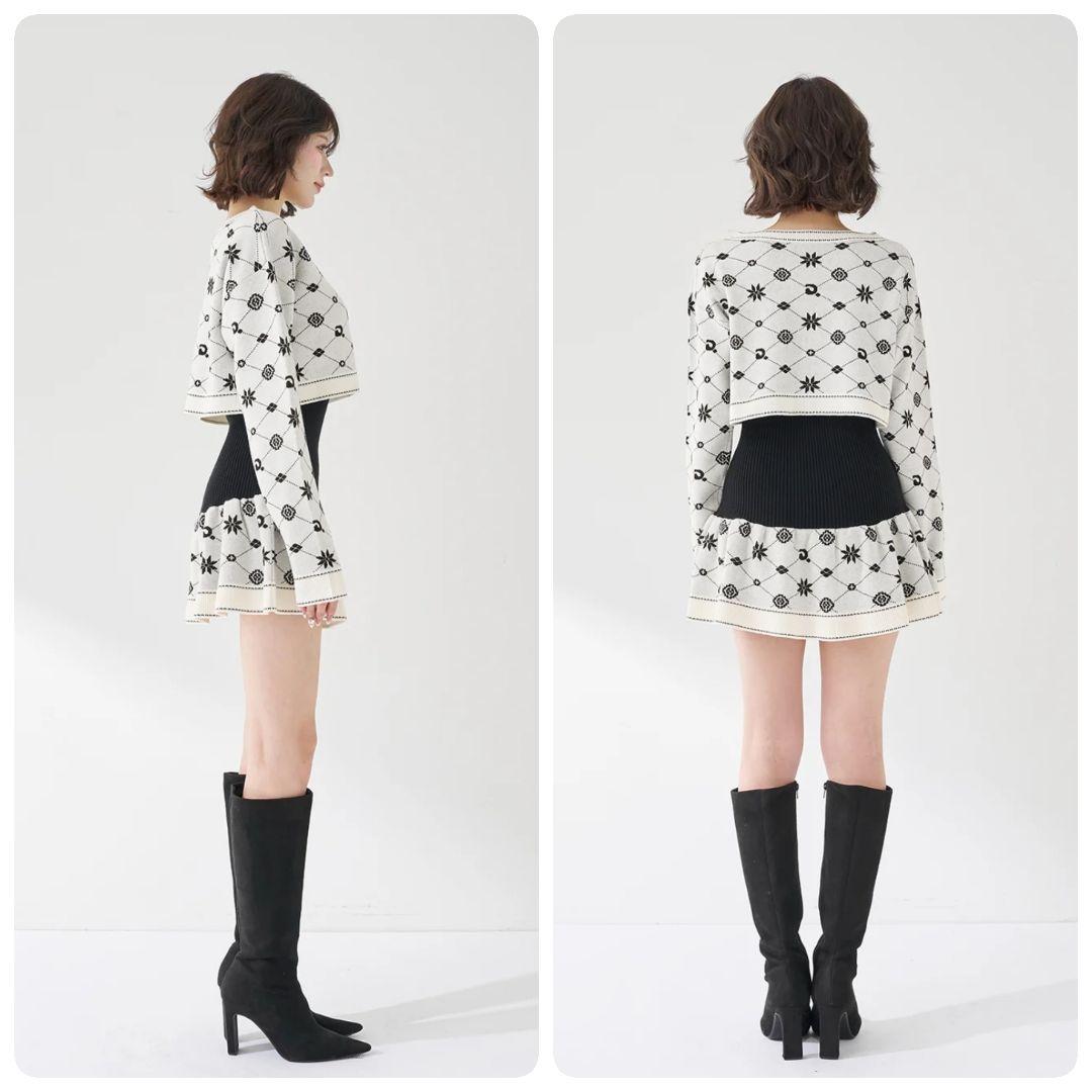 Darich ダーリッチ アンサンブルスノーロゴニットミニワンピース WHT