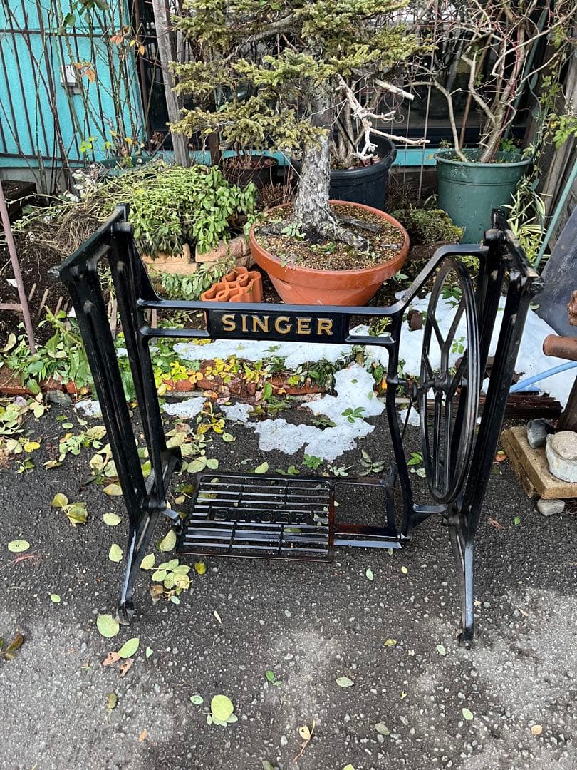 シンガーミシン脚、シンガー工業用ミシン脚、幅広ミシン脚、ガーデン