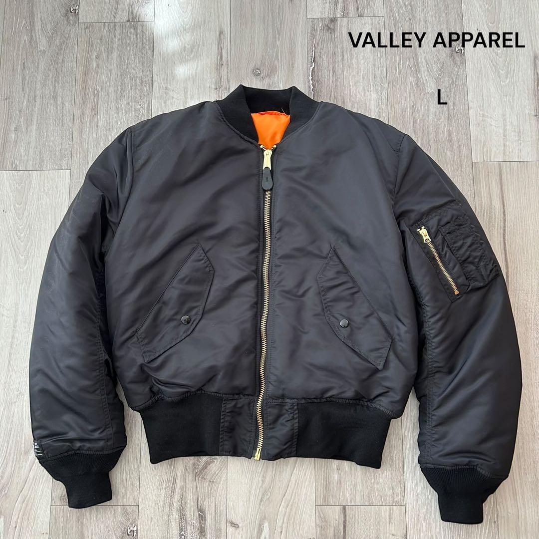 【美品】アメリカ製 VALLEY APPAREL リバーシブル MA1 黒 L