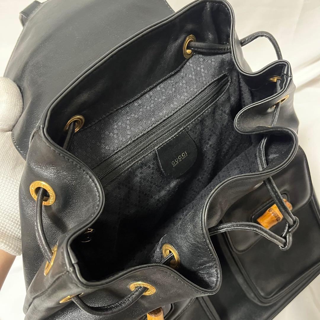 ✨極美品✨　GUCCI バンブー　リュック　バックパック　黒　ビンテージ