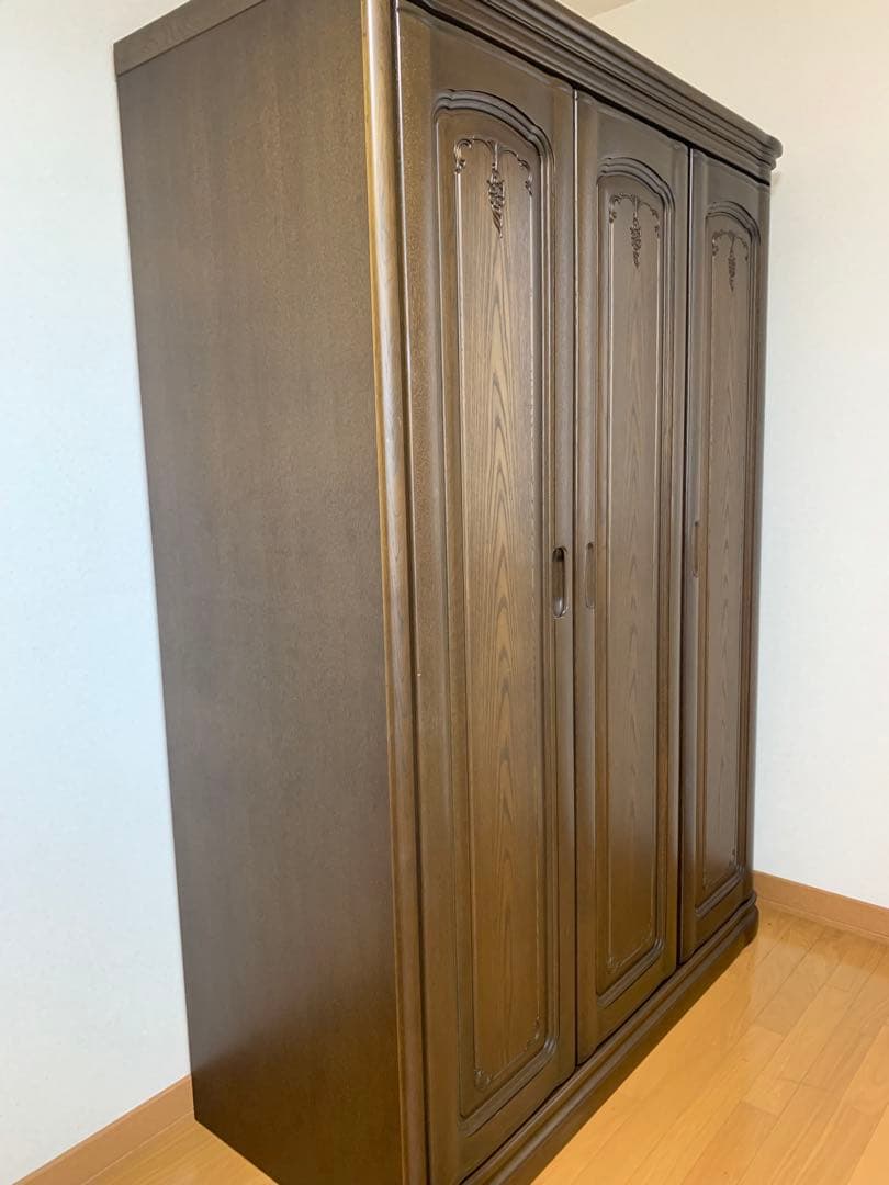 洋服タンス 洋タンス ワードローブ クローゼット 衣類収納 3枚扉 天然木