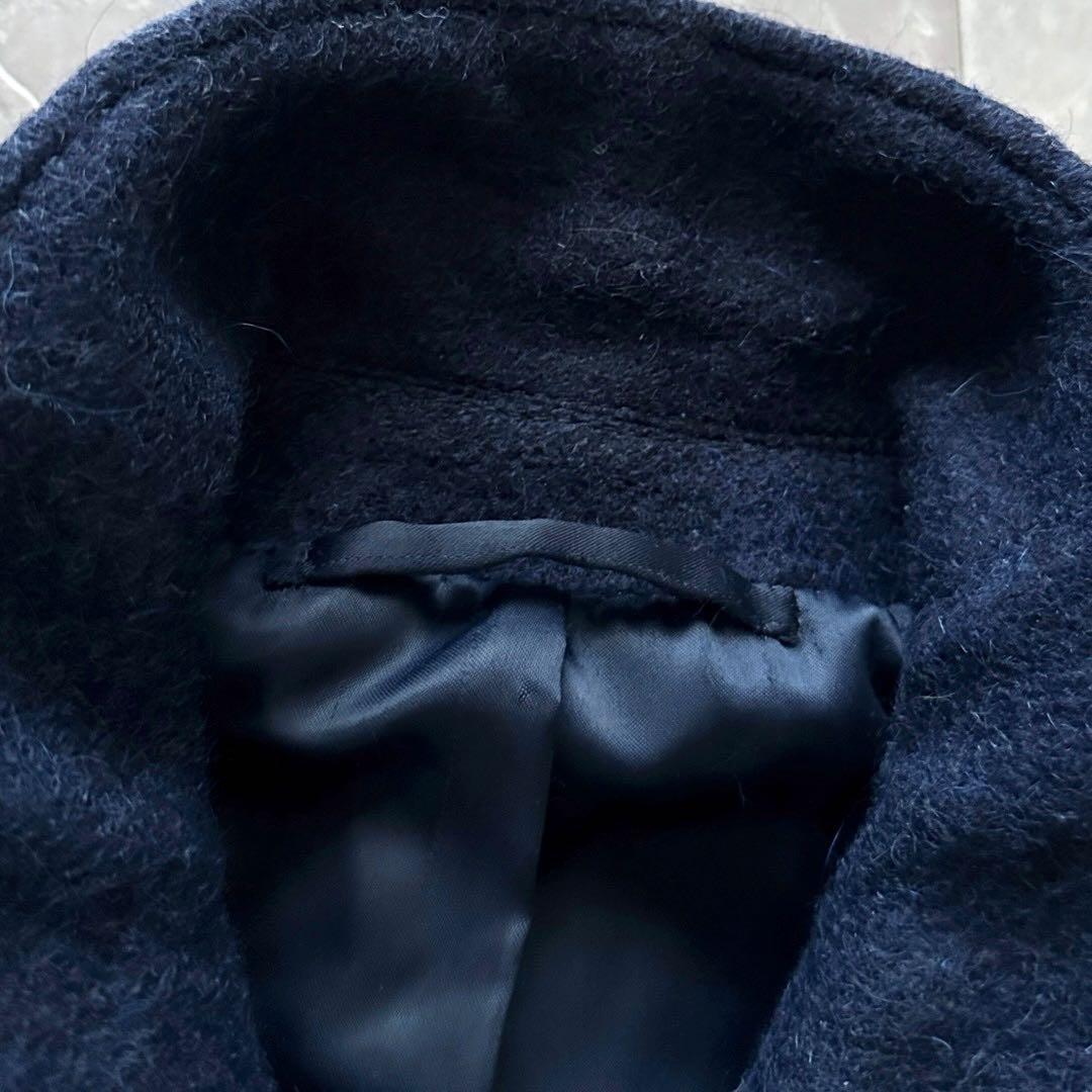 Sealup ウール ステンカラーコート ネイビー イタリア製 サイズL XL